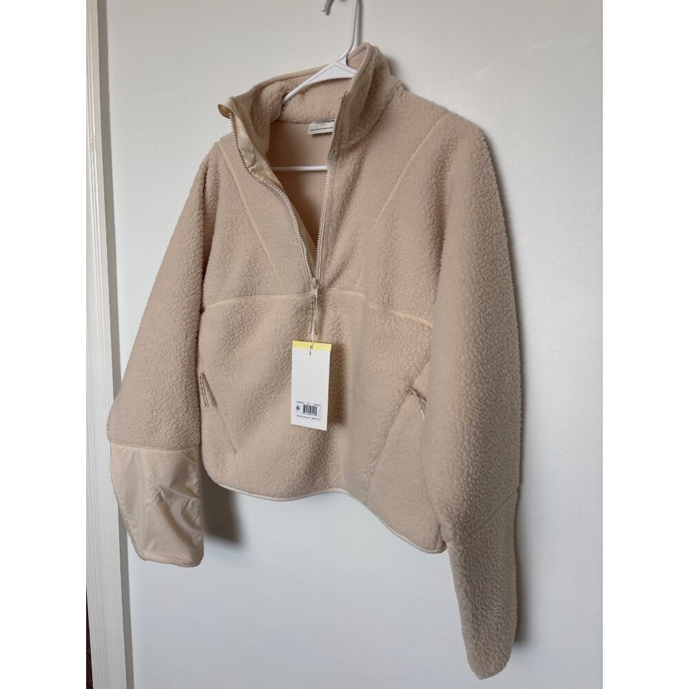 Halfdays Womens Oatmilk Fleece Pullover Half-Zip Size S, New w/ Tags - Picture 2 of 5